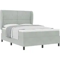 Syfax Boxspringbett mit Matratze Hellgrau 200 x 140 cm Samt