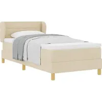 Syfax Boxspringbett mit Matratze mit Kopfteil Creme 80 x 200 cm Stoff