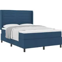 Syfax Boxspringbett mit Matratze mit Kopfteil Blau 200 x 140 cm Stoff