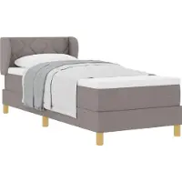 Syfax Boxspringbett mit Matratze mit Kopfteil Taupe 80 x 200 cm Stoff
