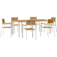 vidaXL Outdoortisch-Set 7 stk. 200 x 90 x 75 cm