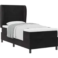 Syfax Boxspringbett mit Matratze Schwarz 200 x 100 cm Samt