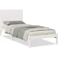 Syfax Massivholzbett Extra Lang ohne Matratze Weiß 90x220 cm