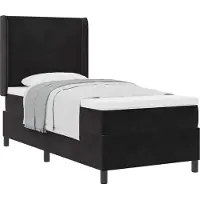 Syfax Boxspringbett mit Matratze Schwarz 90 x 190 cm Samt