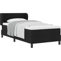 Syfax Boxspringbett mit Matratze Schwarz 100 x 200 cm Stoff