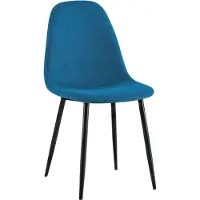 CLP Esszimmerstuhl Napier gepolstert mit Rückenlehne blau Material Stoff