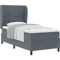 Syfax Boxspringbett mit Kopfteil Dunkelgrau 190 x 90 cm Samt