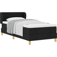 Syfax Boxspringbett mit Matratze Schwarz 90 x 190 cm Stoff