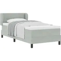 Syfax Boxspringbett mit Kopfteil Hellgrau 100 x 200 cm Samt