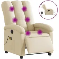 Syfax Massagesessel Elektrisch Creme Stoff