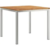 Syfax Esstisch 90x90x75 cm Massives Akazienholz und Edelstahl