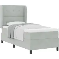 Syfax Boxspringbett mit Matratze Hellgrau 200 x 80 cm Samt