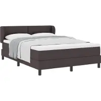 Syfax Boxspringbett mit Kopfteil Dunkelbraun 140 x 200 cm Stoff