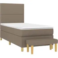 Syfax Boxspringbett mit Matratze Taupe 100x200 cm Stoff