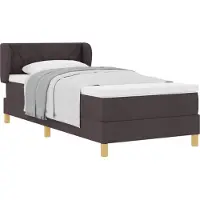 Syfax Boxspringbett mit Matratze Dunkelbraun 100 x 200 cm Stoff