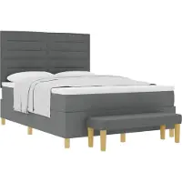 vidaXL Boxspringbett mit Kopfteil Dunkelgrau 190 x 140 cm Stoff