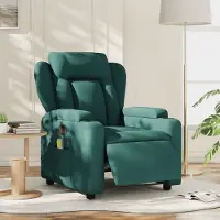 vidaXL Massagesessel Elektrisch Dunkelgrün Stoff , Klassische Sessel 2024 Neu