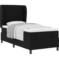 Syfax Boxspringbett mit Matratze Schwarz 90 x 200 cm Stoff