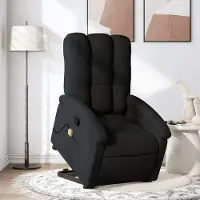 vidaXL "im " Massagesessel mit Aufstehhilfe Schwarz Stoff - Fernseh- & Relaxsessel CC9035