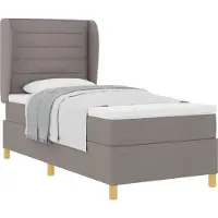 Syfax Boxspringbett mit Matratze Taupe 200 x 100 cm Stoff