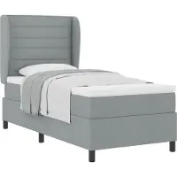 Syfax Boxspringbett mit Matratze Hellgrau 80 x 200 cm Stoff