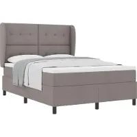Syfax Boxspringbett mit Kopfteil Taupe 160 x 200 cm Stoff