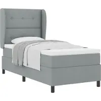 vidaXL Boxspringbett mit Kopfteil Hellgrau 90 x 190 cm Stoff