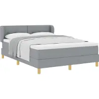 Syfax Boxspringbett mit Matratze Hellgrau 140 x 200 cm Stoff
