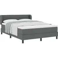 Syfax Boxspringbett mit Matratze Dunkelgrau 140 x 200 cm Stoff