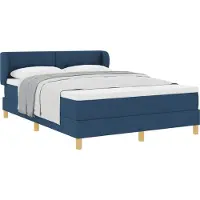 Syfax Boxspringbett mit Matratze mit Kopfteil Blau 140 x 200 cm Stoff