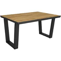 Skraut Home Esszimmertisch, 140x90x74cm, Für 6 Gäste, Stubentisch, Eiche Schwarz