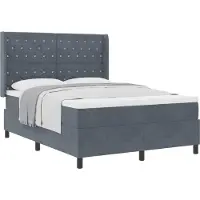 Syfax Boxspringbett mit Matratze Dunkelgrau 160 x 200 cm Samt