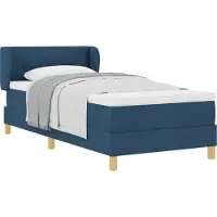 Syfax Boxspringbett mit Matratze mit Kopfteil Blau 90 x 190 cm Stoff