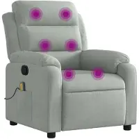 Sonstiges Massagesessel Hellgrau 75 x 92,5 x 100 cm (B x T x H) mit 6-Punkt-Vibrationsmassage und manueller Liegefunktion