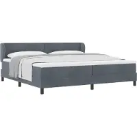 Syfax Boxspringbett mit Matratze Dunkelgrau 200 x 200 cm Samt