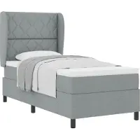 Syfax Boxspringbett mit Kopfteil Hellgrau 100 x 200 cm Stoff