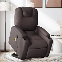 Prolenta Maison Exclusive - Massagesessel mit Aufstehhilfe Dunkelbraun Stoff