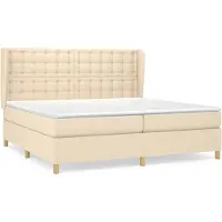 Syfax Boxspringbett mit Matratze Creme 200x200 cm Stoff