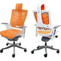 Mendler Bürostuhl MERRYFAIR Wau 2b, Schreibtischstuhl Drehstuhl, Hartschale, ergonomisch orange