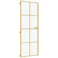 vidaXL Innentür Schlank Golden 76x201,5 cm Hartglas und Aluminium
