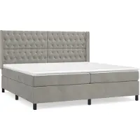 Syfax Boxspringbett mit Matratze Hellgrau 200x200 cm Samt