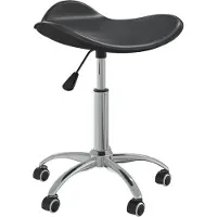 Syfax Bürostuhl Schwarz Kunstleder, höhenverstellbar, schwenkbar, mit Rollen, 110 kg, 44x44x(46-57) cm