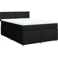 Syfax Boxspringbett mit Matratze Schwarz 140x190 cm Stoff