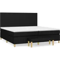 Syfax Boxspringbett mit Matratze Schwarz 200x200 cm Stoff