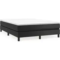 Syfax Boxspringbett mit Matratze Schwarz 140x190 cm Kunstleder