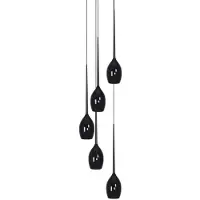 Azzardo Izza 5 Hängeleuchte Schwarz 5-flammig höhenverstellbar Ø 13 x 21 x 120 cm
