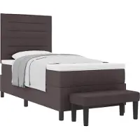 Syfax Boxspringbett mit Kopfteil Dunkelbraun 90 x 200 cm Stoff