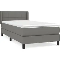 Syfax Boxspringbett mit Matratze Dunkelgrau 80x200 cm Stoff