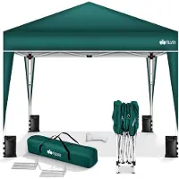 Tillvex Pavillon 3x3m Grün wasserdicht | Pop-Up Faltpavillon höhenverstellbar | Gartenzelt UV Schutz 50+ | Partyzelt mit Tasche für Garten