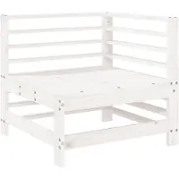 vidaXL Garten-Ecksofa Weiß Massivholz Kiefer